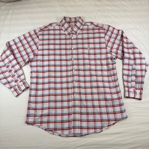 Brooks Brothers Original Polo Shirt Mens Large Red Blue Plaid Button Down